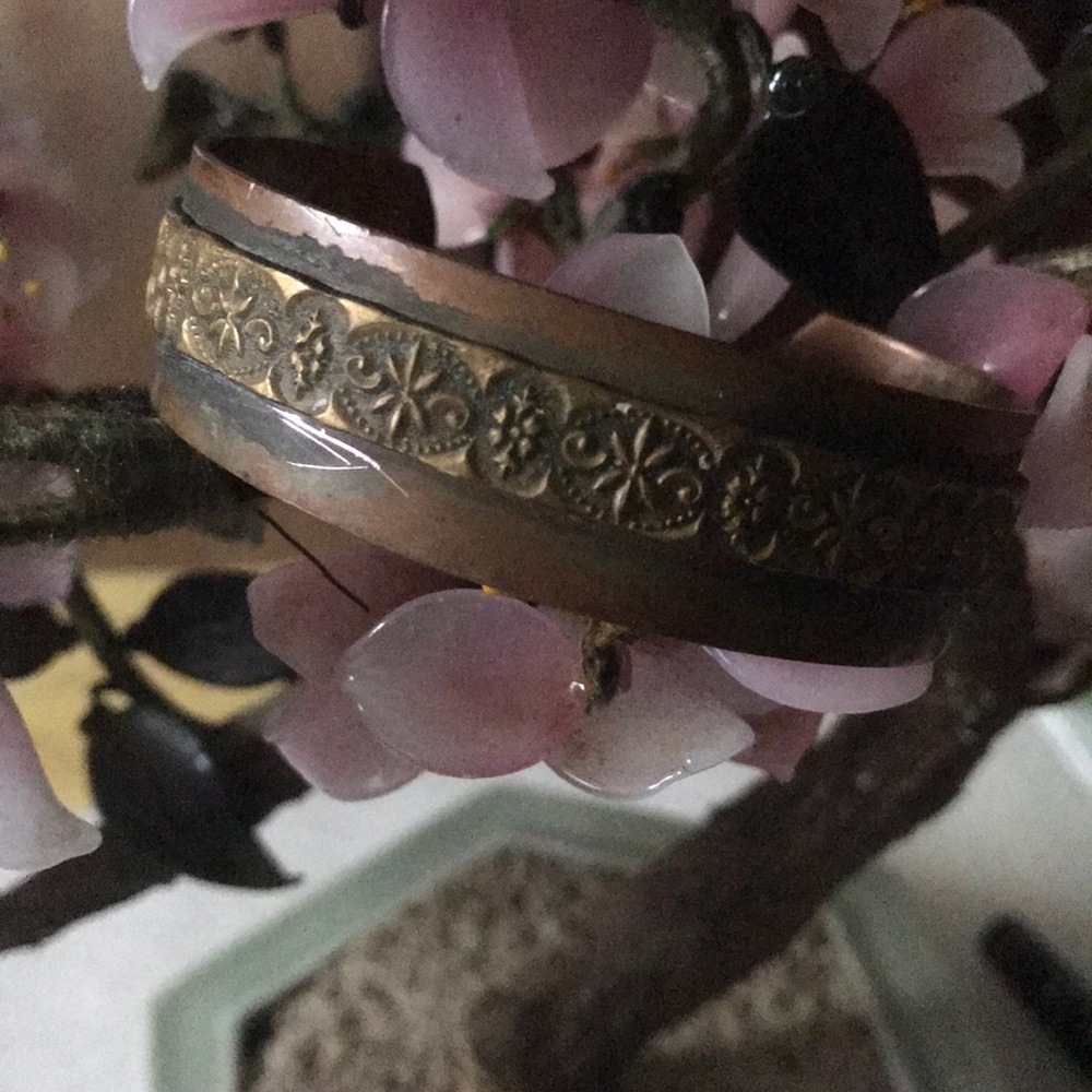 Antique Solid Copper Cuff - image 1